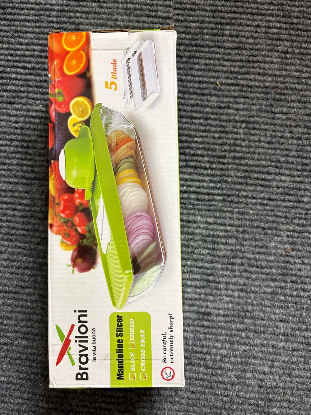 Green Mandoline Slicer with Collection Tray
